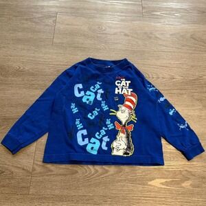 Vintage Y2K 2003 Dr. Seuss The Cat in the Hat Movie Long Sleeve Shirt Size 4/5